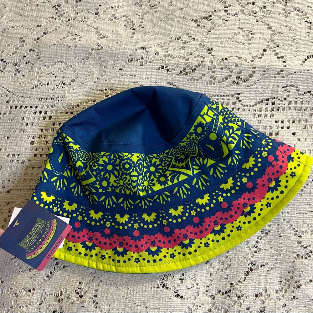 Disney , NWT, Blue and Yellow Bucket Hat with Floral Pattern